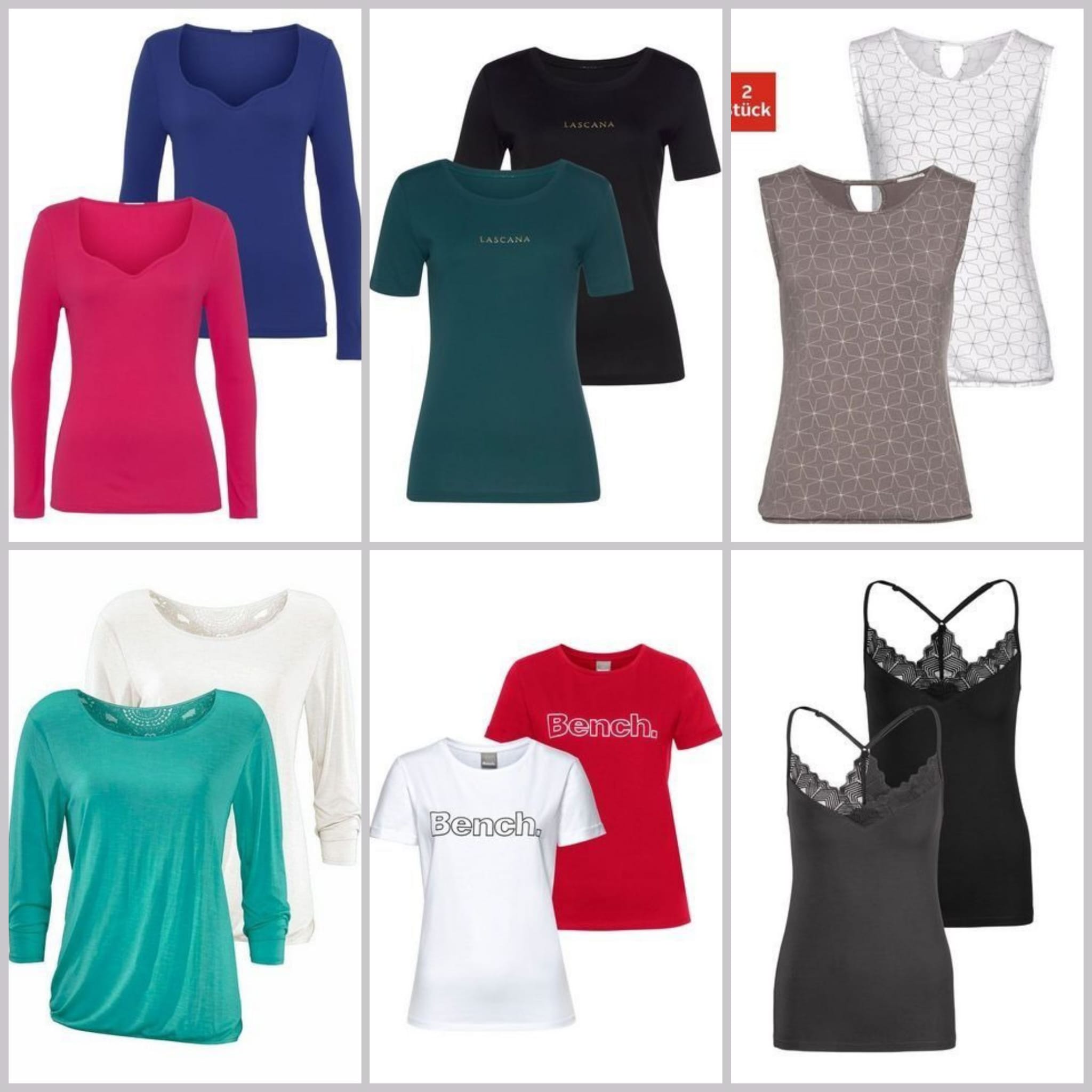 020120 Women’s T-Shirt Mix Lascana, Bench, Vivance
