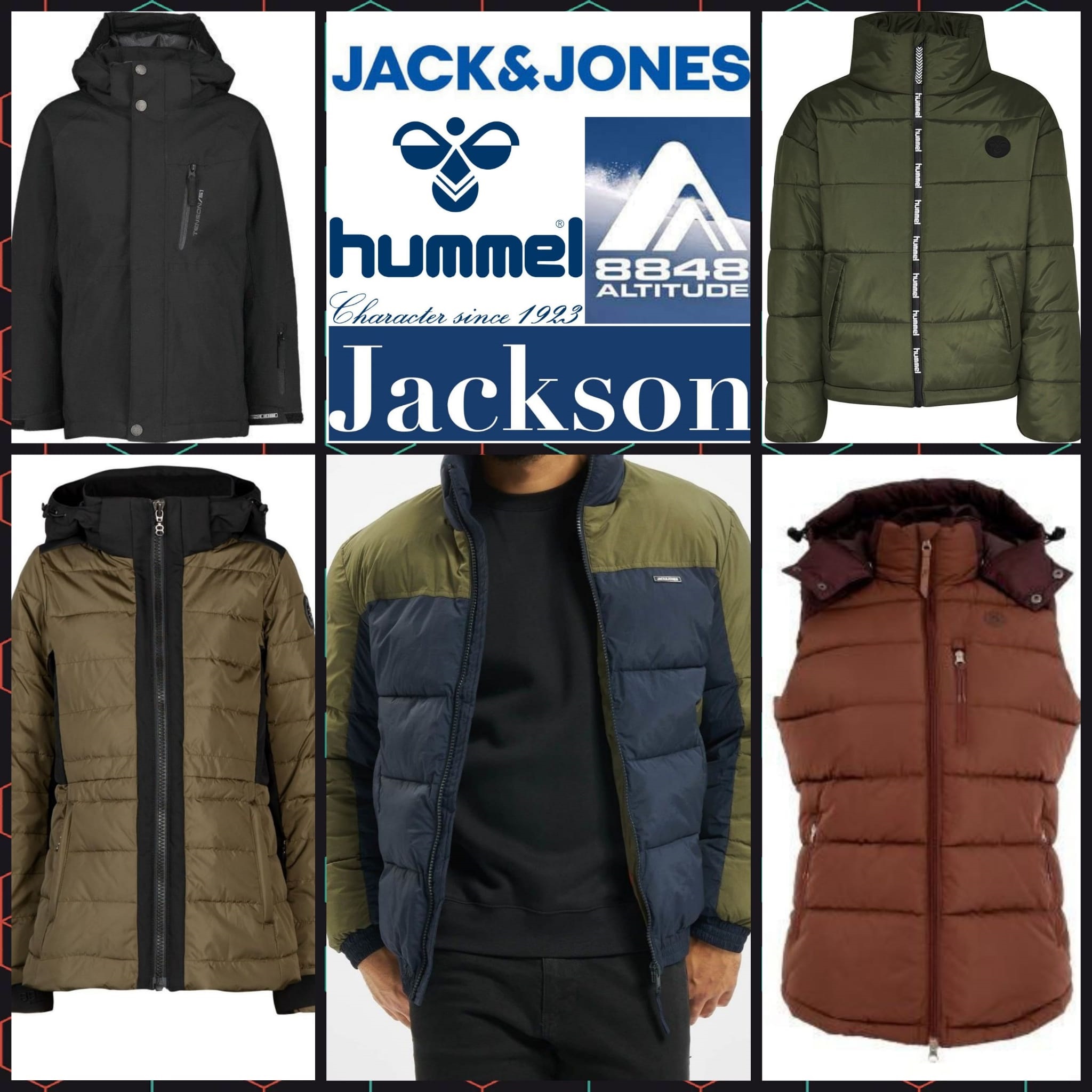 Mix of jackets for schoolchildren and teenagers