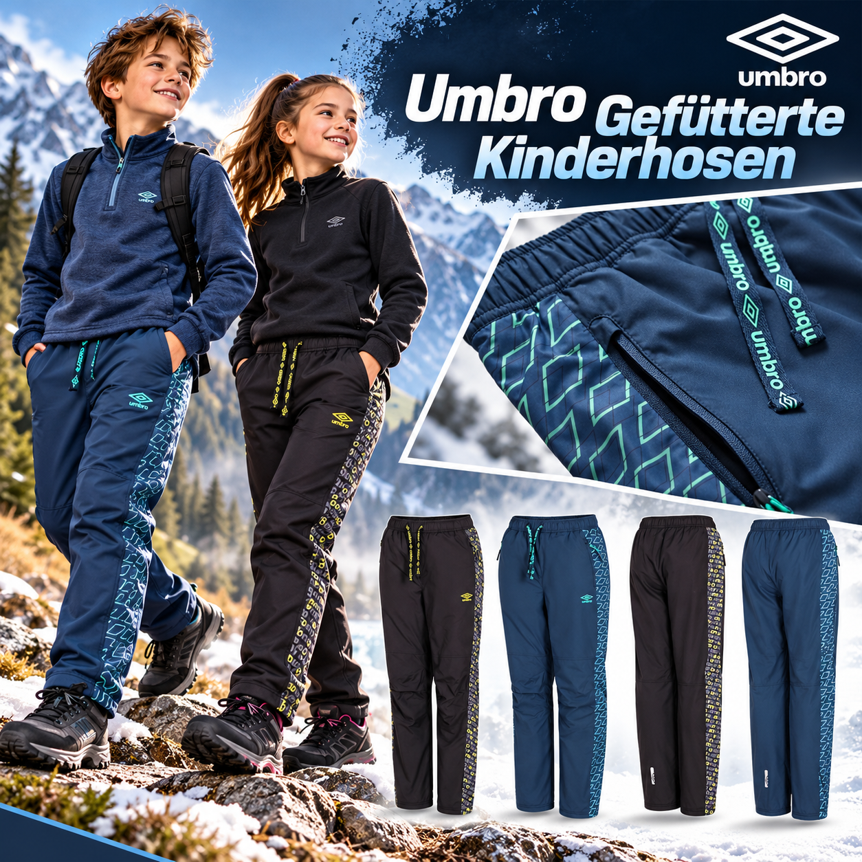 040093 Warm Pants for Kids and Teens Umbro