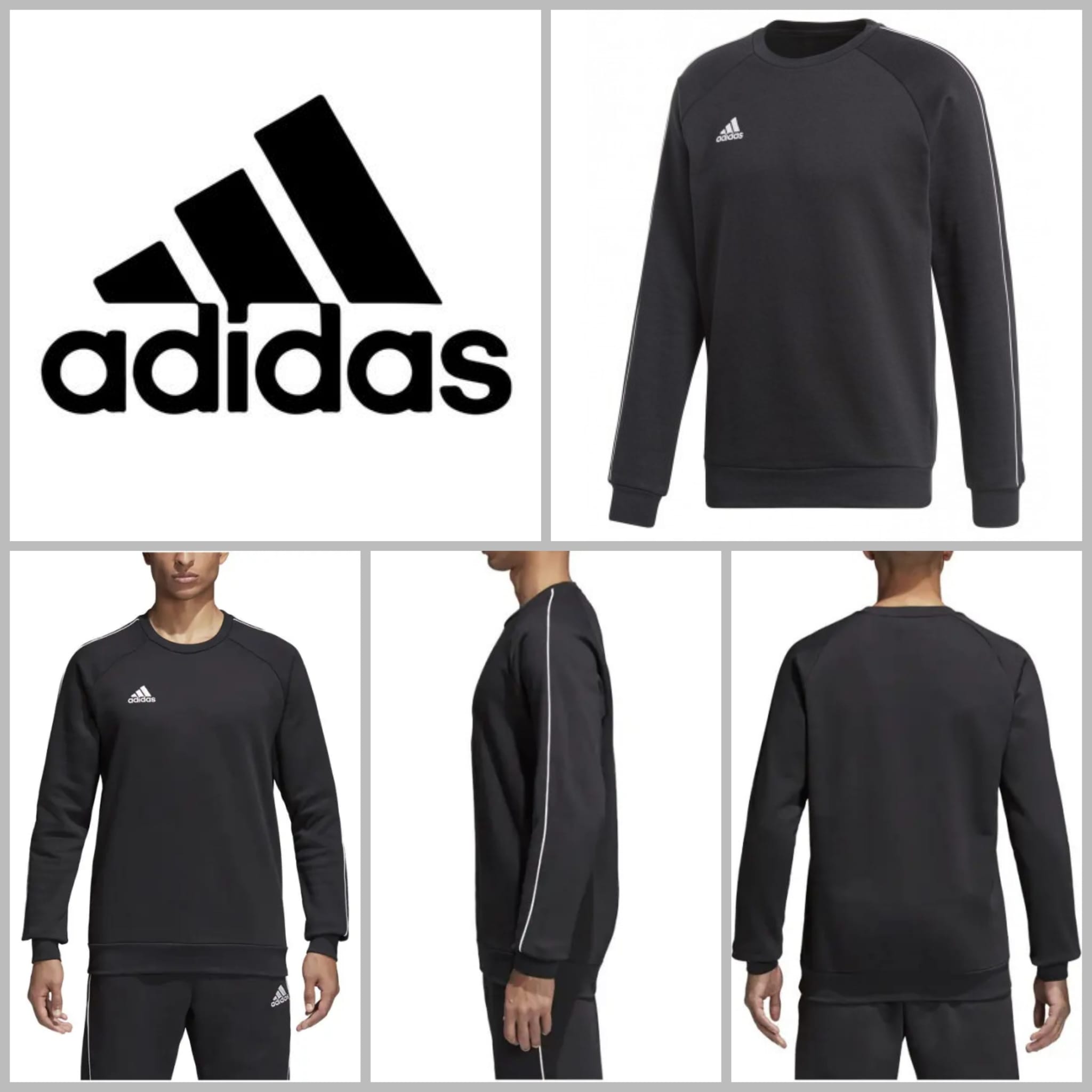 010082 Mens Black Sweatshirts Adidas