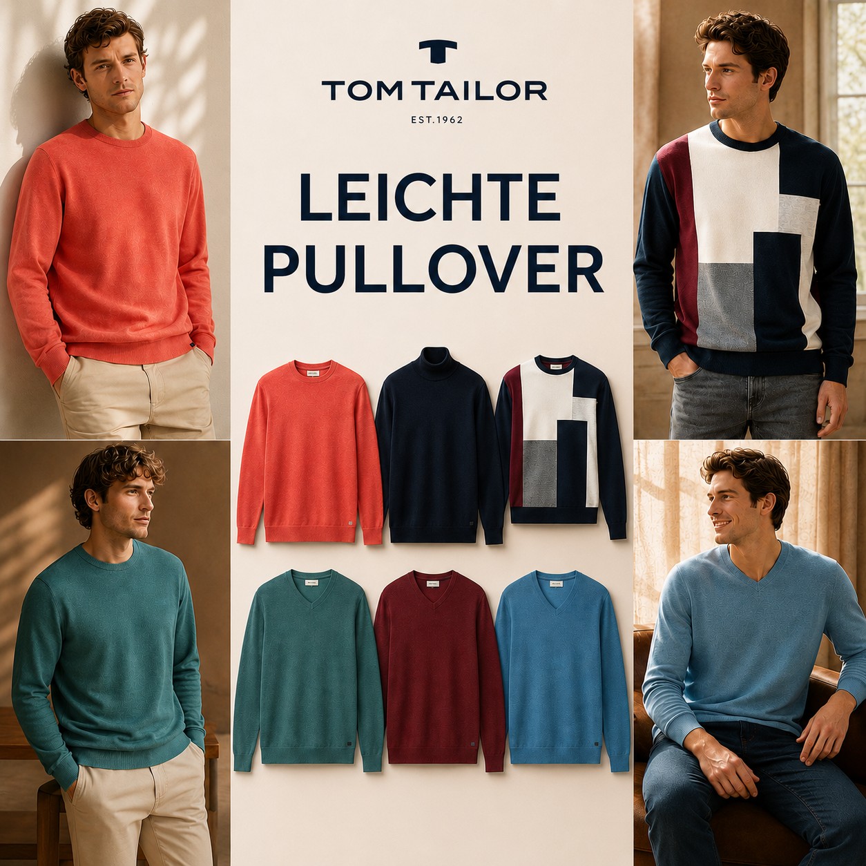 010120 Men’s Lightweight Pullovers Mix Tom Tailor