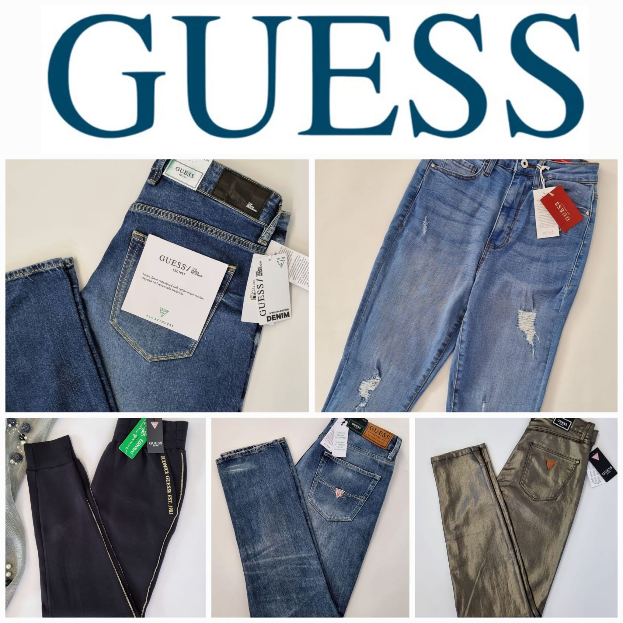 Микс джинсов и брюк от Guess