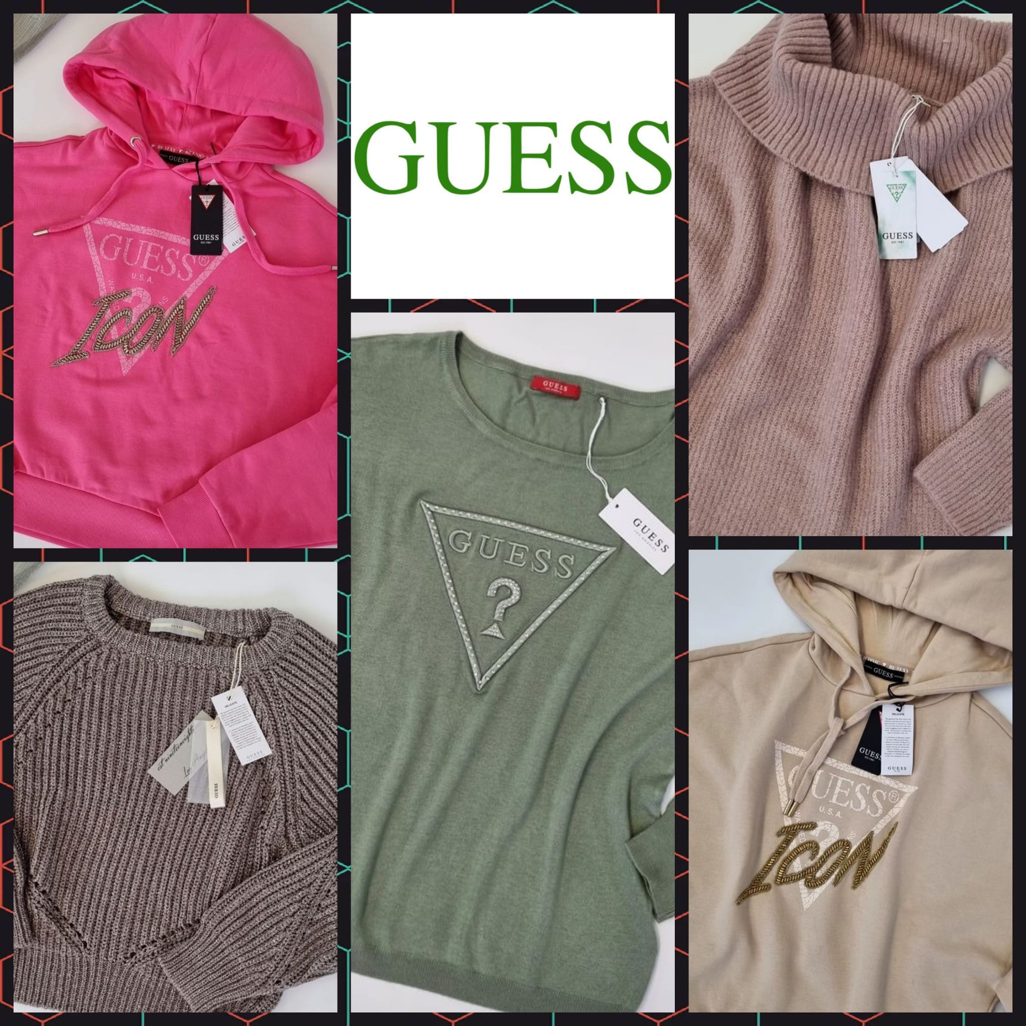 Mix of jumpers and hoodies from Guess
