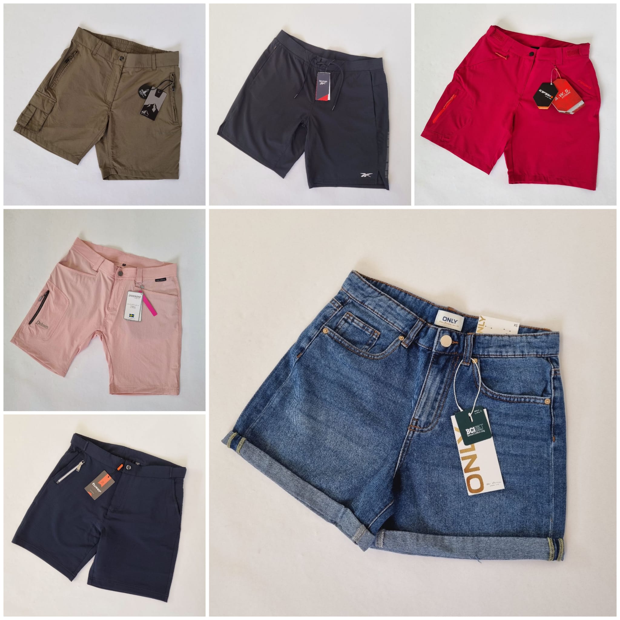 Mix of men's and women's shorts