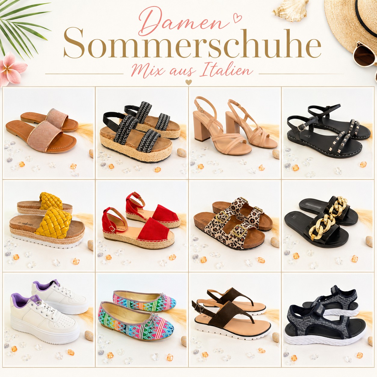 060130 Damen Sommerschuhe Mix aus Italien