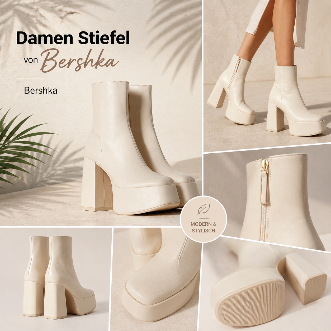 060152 Bottines femme à plateforme Bershka