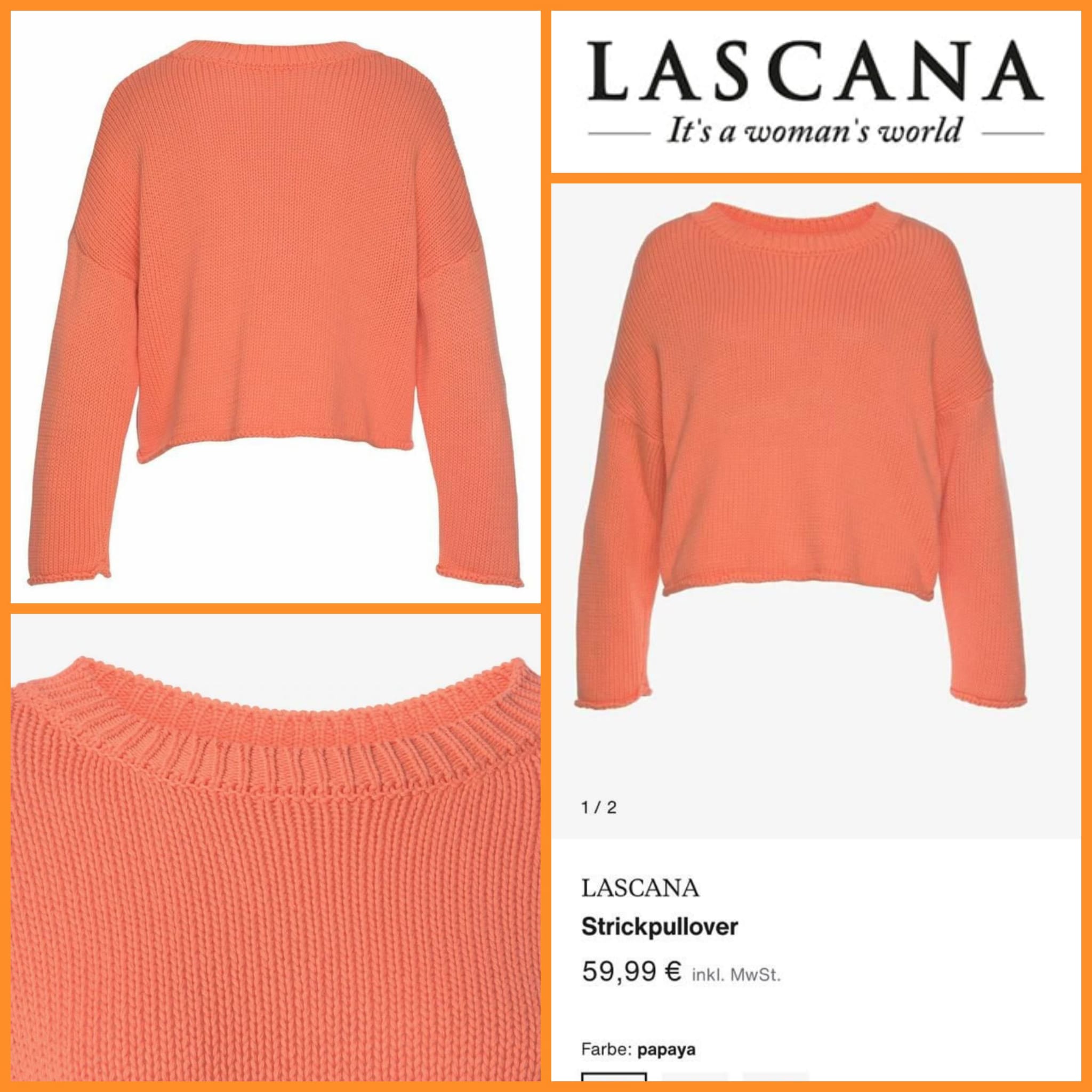 Orangefarbener Damenpullover von Lascana