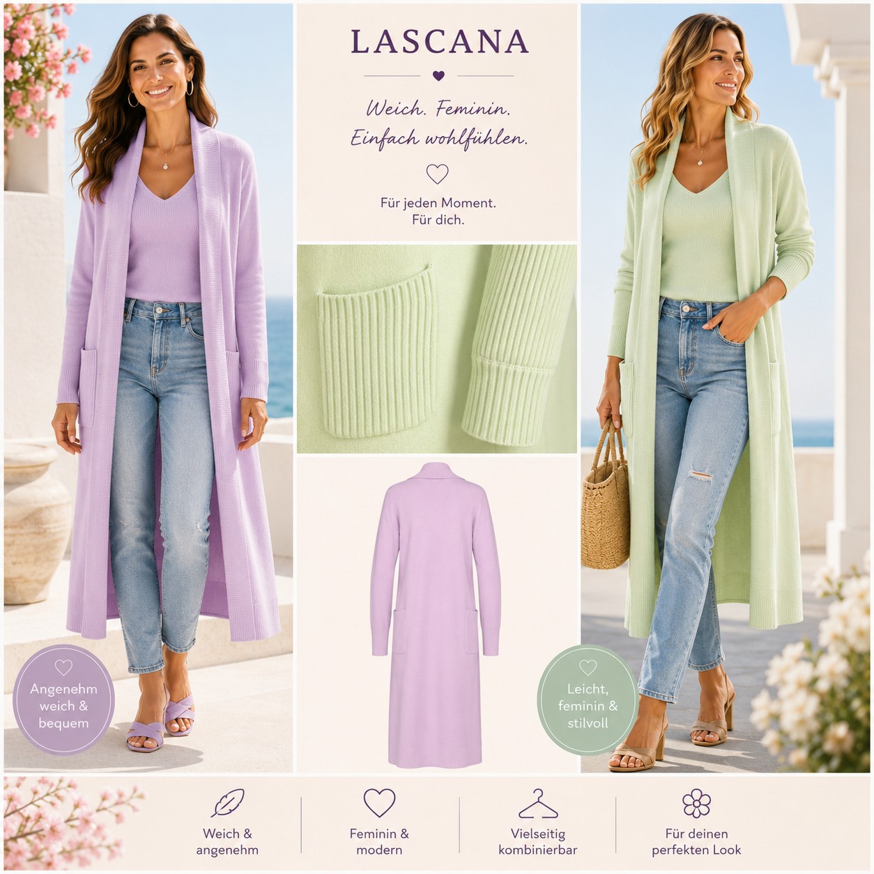  020081 Damen Strickjacke-Mantel von Lascana