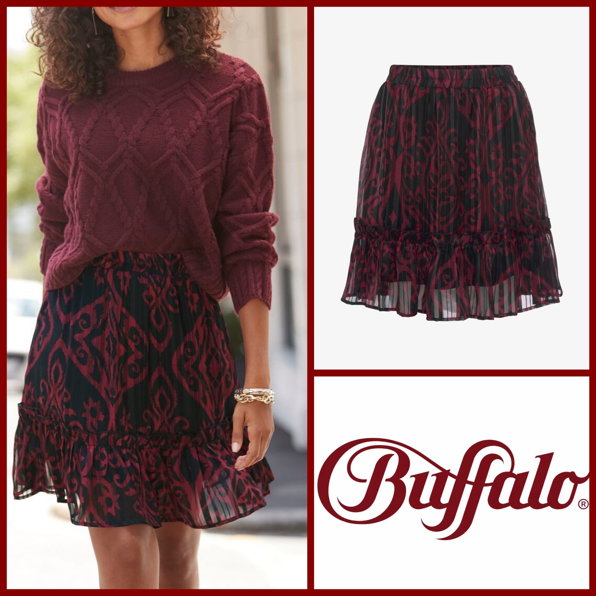020130 Buffalo chiffon skirt