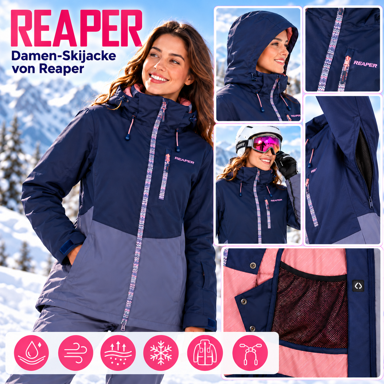 050100 Veste de ski pour femmes de Reaper